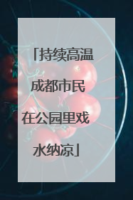 持续高温 成都市民在公园里戏水纳凉