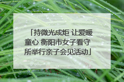 持微光成炬 让爱暖童心 衡阳市女子看守所举行亲子会见活动