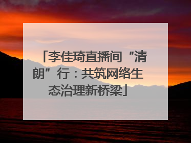 李佳琦直播间“清朗”行：共筑网络生态治理新桥梁
