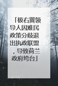 极右翼领导人因难民政策分歧退出执政联盟，导致荷兰政府垮台