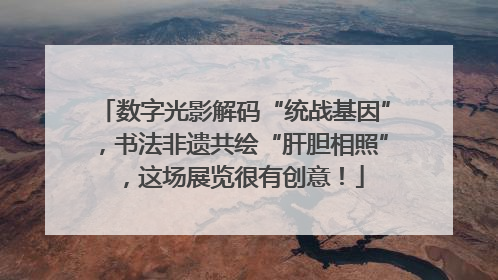 数字光影解码“统战基因”，书法非遗共绘“肝胆相照”，这场展览很有创意！