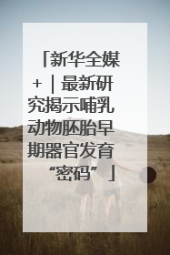 新华全媒+｜最新研究揭示哺乳动物胚胎早期器官发育“密码”