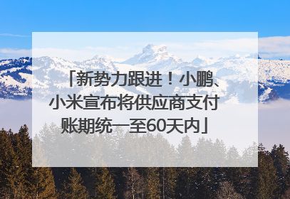新势力跟进！小鹏、小米宣布将供应商支付账期统一至60天内
