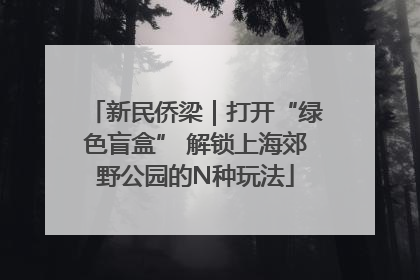 新民侨梁｜打开“绿色盲盒” 解锁上海郊野公园的N种玩法