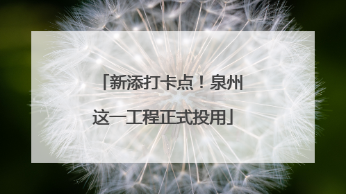 新添打卡点！泉州这一工程正式投用