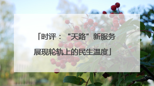时评：“天路”新服务展现轮轨上的民生温度