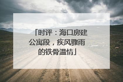 时评：海口房建公寓段，疾风骤雨的铁骨温情