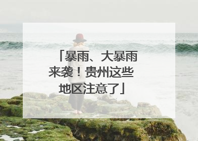 暴雨、大暴雨来袭！贵州这些地区注意了