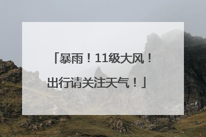 暴雨！11级大风！出行请关注天气！