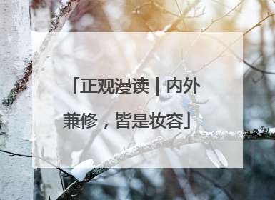 正观漫读｜内外兼修，皆是妆容