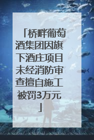 桥畔葡萄酒集团因旗下酒庄项目未经消防审查擅自施工被罚3万元