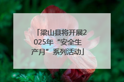 梁山县将开展2025年“安全生产月”系列活动