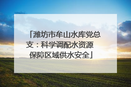 潍坊市牟山水库党总支：科学调配水资源 保障区域供水安全