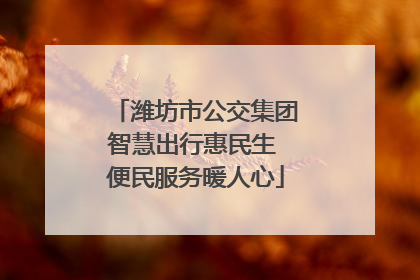 潍坊市公交集团智慧出行惠民生 便民服务暖人心