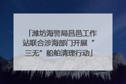 潍坊海警局昌邑工作站联合涉海部门开展“三无”船舶清理行动