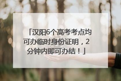 汉阳6个高考考点均可办临时身份证明，2分钟内即可办结！