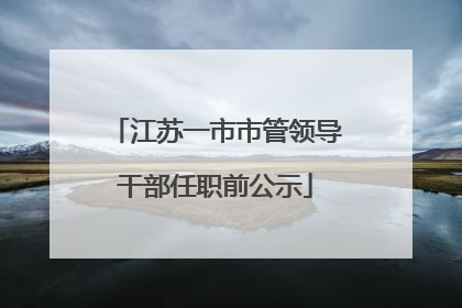 江苏一市市管领导干部任职前公示