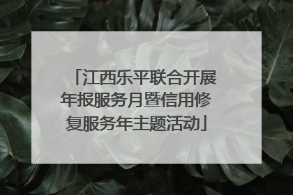 江西乐平联合开展年报服务月暨信用修复服务年主题活动