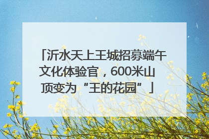 沂水天上王城招募端午文化体验官，600米山顶变为“王的花园”