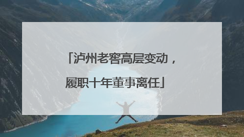 泸州老窖高层变动，履职十年董事离任