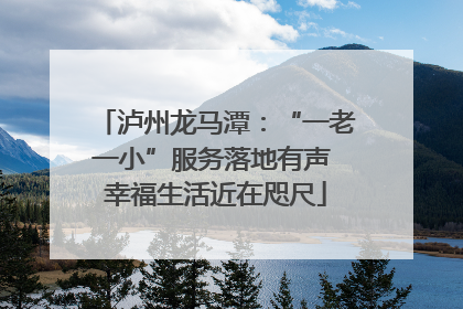 泸州龙马潭：“一老一小”服务落地有声 幸福生活近在咫尺