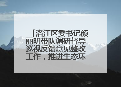 洛江区委书记颜丽明带队调研督导巡视反馈意见整改工作，推进生态环境保护建设