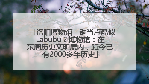 洛阳博物馆一铜当卢酷似Labubu？博物馆：在东周历史文明展内，距今已有2000多年历史