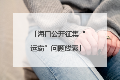 海口公开征集“运霸”问题线索