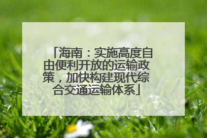 海南：实施高度自由便利开放的运输政策，加快构建现代综合交通运输体系
