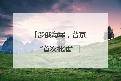 涉俄海军，普京“首次批准”