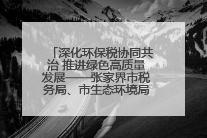 深化环保税协同共治 推进绿色高质量发展——张家界市税务局、市生态环境局签署合作备忘录