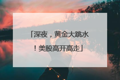深夜，黄金大跳水！美股高开高走