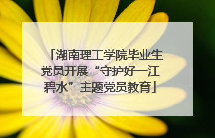 湖南理工学院毕业生党员开展“守护好一江碧水”主题党员教育