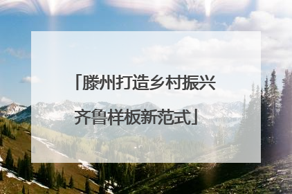 滕州打造乡村振兴齐鲁样板新范式