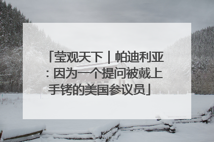 莹观天下｜帕迪利亚：因为一个提问被戴上手铐的美国参议员