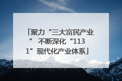 聚力“三大富民产业” 不断深化“1131”现代化产业体系
