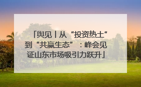 舆见丨从“投资热土”到“共赢生态”：峰会见证山东市场吸引力跃升