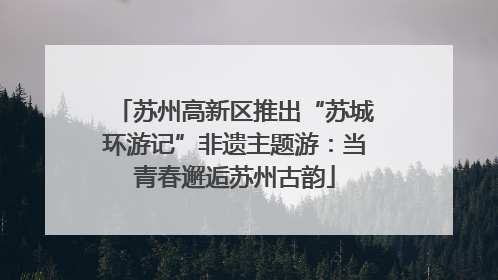 苏州高新区推出“苏城环游记”非遗主题游：当青春邂逅苏州古韵