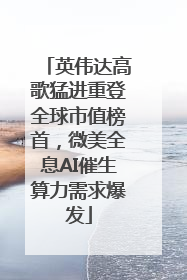 英伟达高歌猛进重登全球市值榜首，微美全息AI催生算力需求爆发