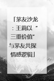 茅友沙龙：王莉以“三重价值”与茅友共探情感逻辑