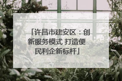 许昌市建安区：创新服务模式 打造便民利企新标杆