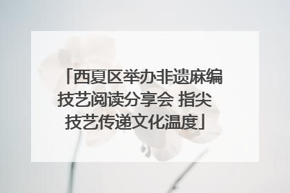 西夏区举办非遗麻编技艺阅读分享会 指尖技艺传递文化温度