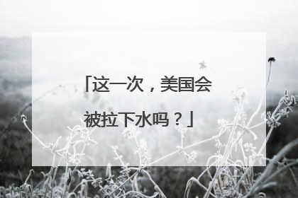 这一次，美国会被拉下水吗？