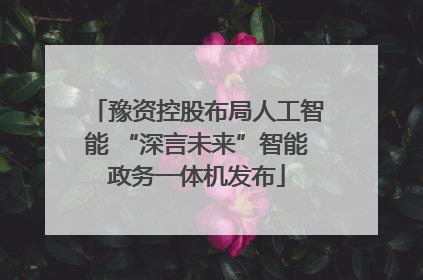 豫资控股布局人工智能 “深言未来”智能政务一体机发布