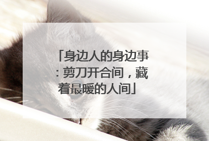 身边人的身边事：剪刀开合间，藏着最暖的人间