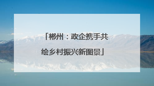 郴州：政企携手共绘乡村振兴新图景