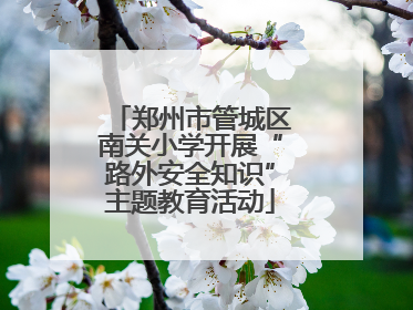 郑州市管城区南关小学开展“路外安全知识”主题教育活动