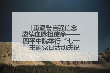 重温誓言强信念 赓续血脉担使命——四平中院举行“七一”主题党日活动庆祝建党104周年