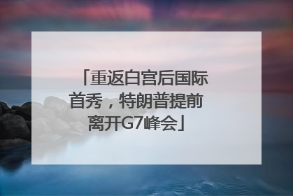 重返白宫后国际首秀，特朗普提前离开G7峰会