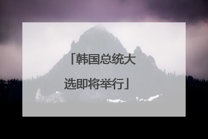 韩国总统大选即将举行